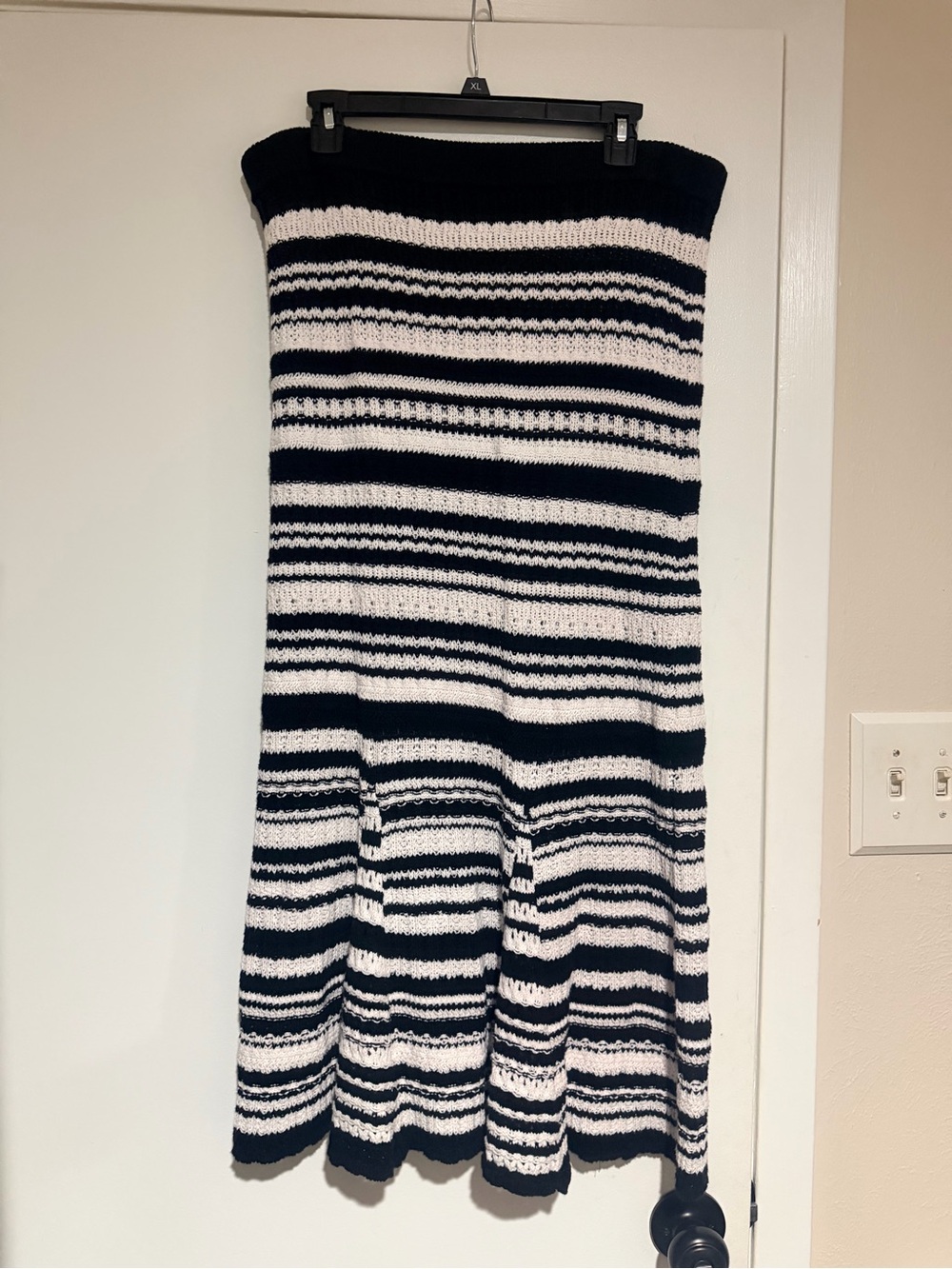 Scoop Striped Black and White Knit Sweater Women's Skirt